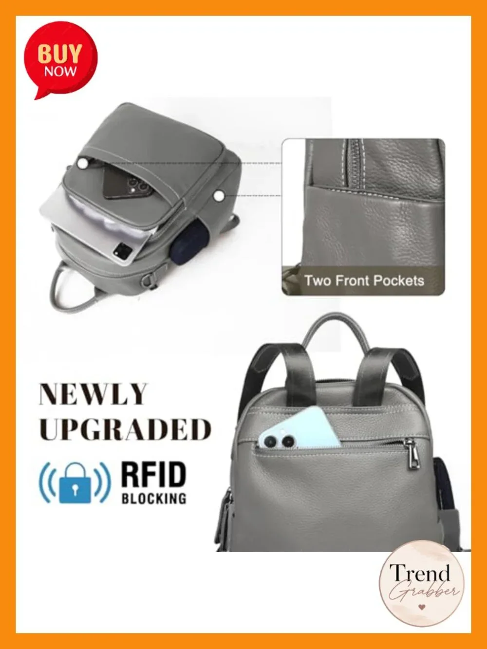Genuine Leather Convertible Backpack Purse Womens Anti Theft Travel Handbag